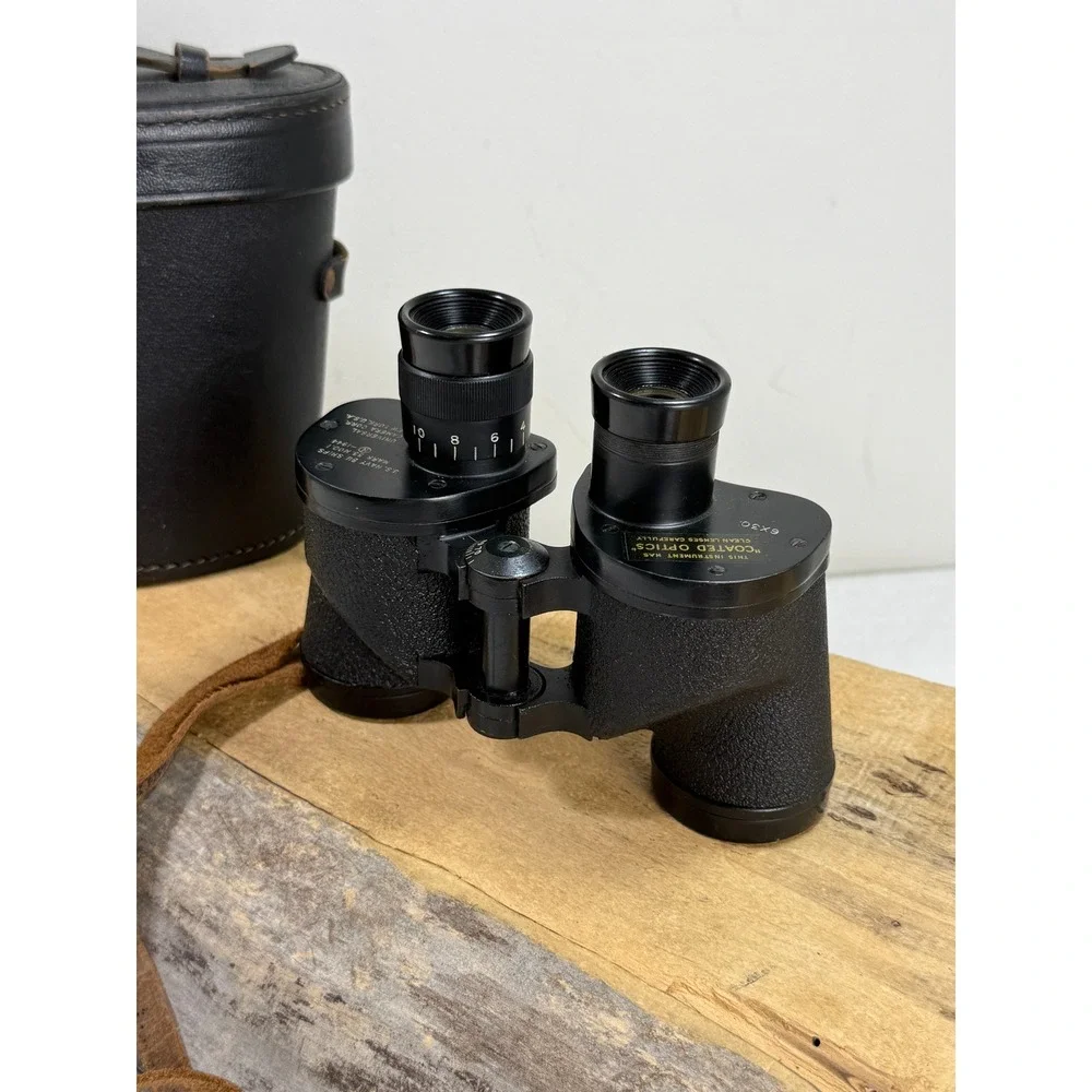 Vintage 1944 U.S. Navy Bu. Ships Mark 33 Mod 1 6x30 Binoculars Universal Camera